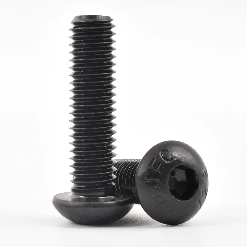 Black oxide hex socket button head screws
