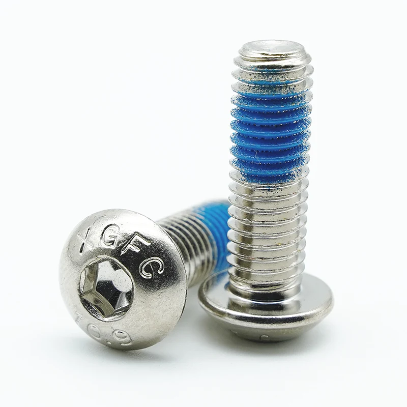 Nickel-plated at malagkit na hex socket button head screws