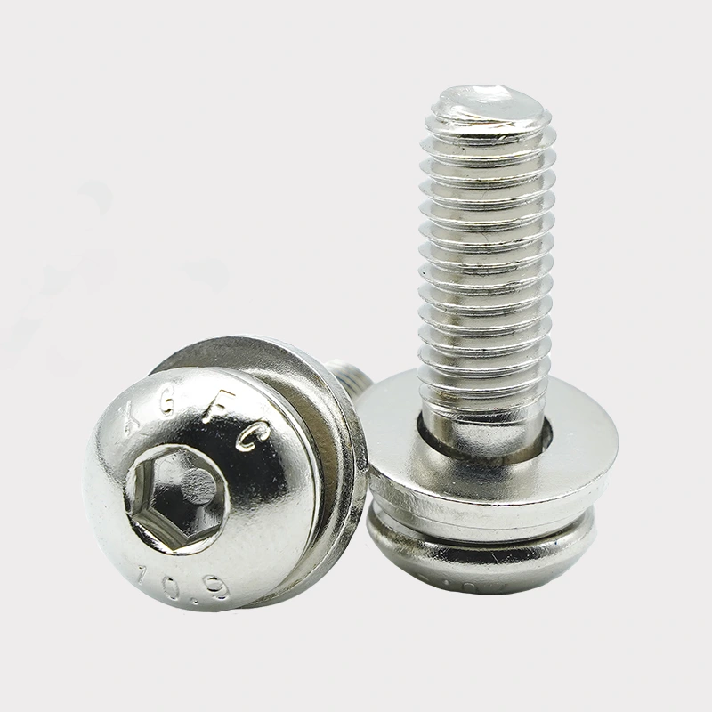 Nickel-plated hex socket button head combination screws